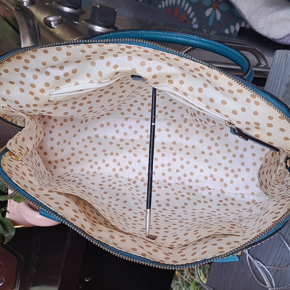 SALE Kate Spade Teal Blue Leather Shoulder Bag Great Used Condition - Picture 10 of 12